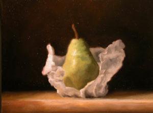 Pear painting in oil